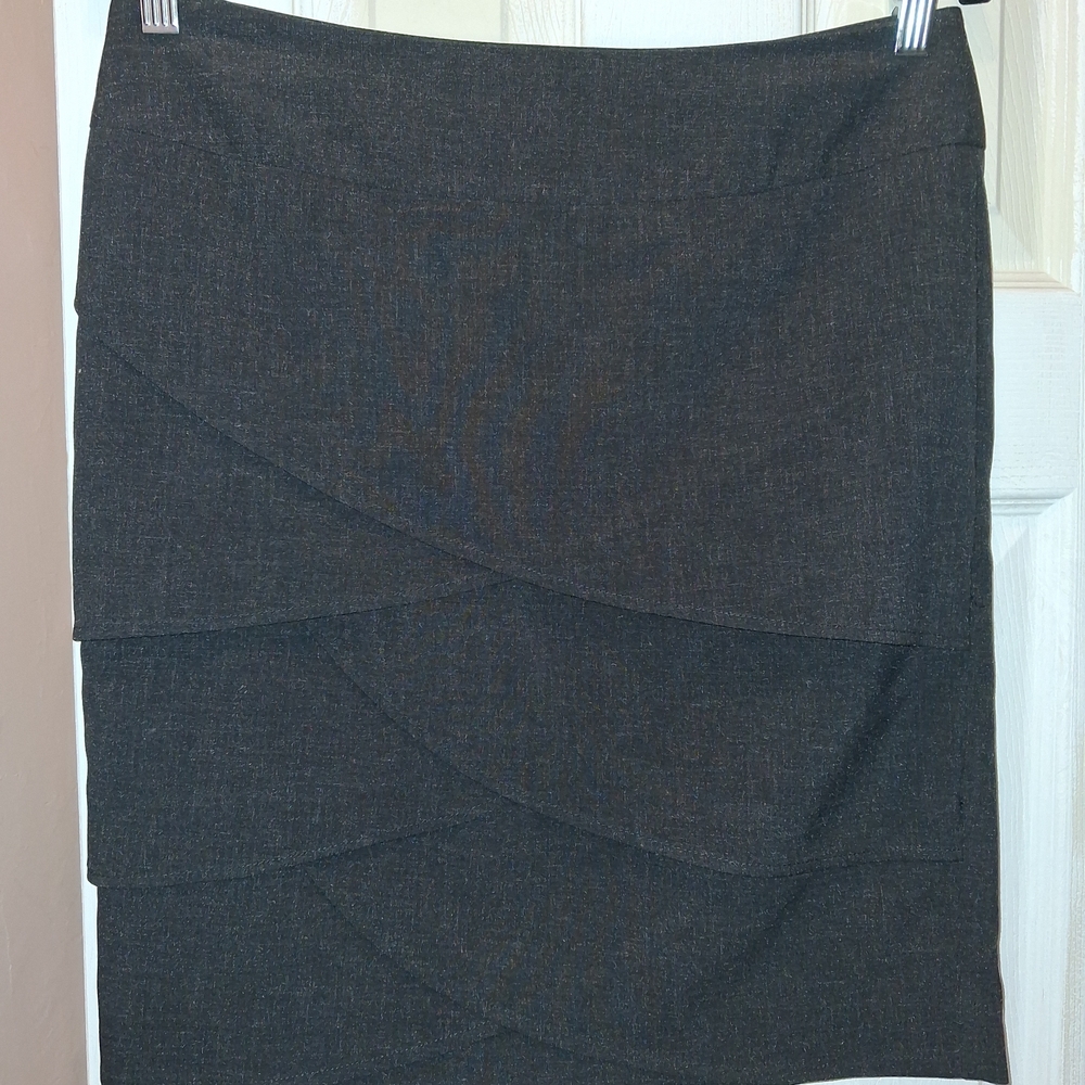 AGB Dark Grey Layered Pencil Skirt
